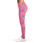 Pink Girly Flower Pattern Print Women's Leggings