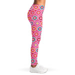 Pink Girly Flower Pattern Print Women's Leggings