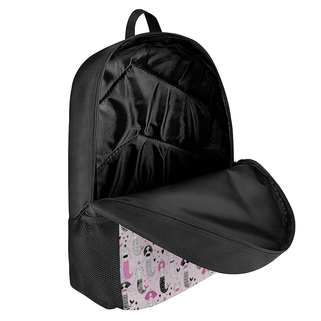 Pink Girly Mermaid Pattern Print 17 Inch Backpack