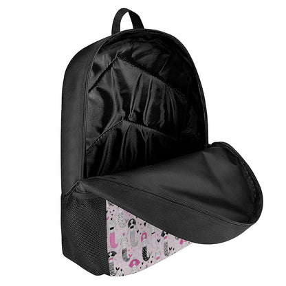 Pink Girly Mermaid Pattern Print 17 Inch Backpack