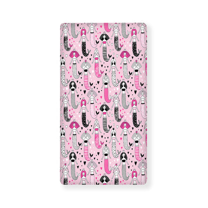 Pink Girly Mermaid Pattern Print Baby Crib Sheet