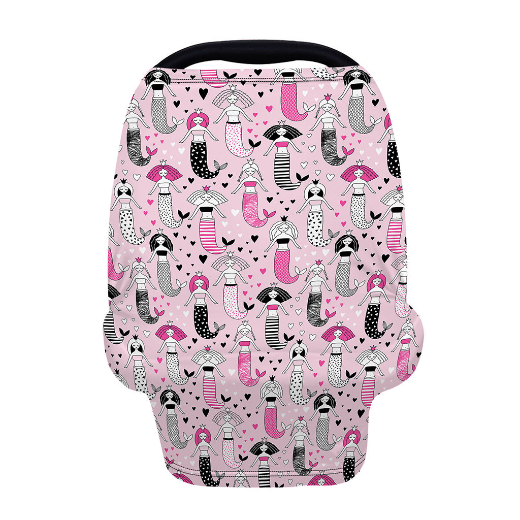 Pink Girly Mermaid Pattern Print Baby Seat Cover