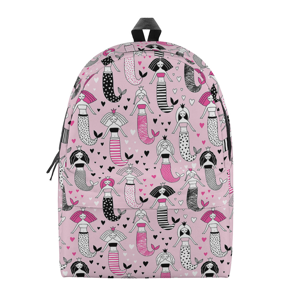 Pink Girly Mermaid Pattern Print Backpack