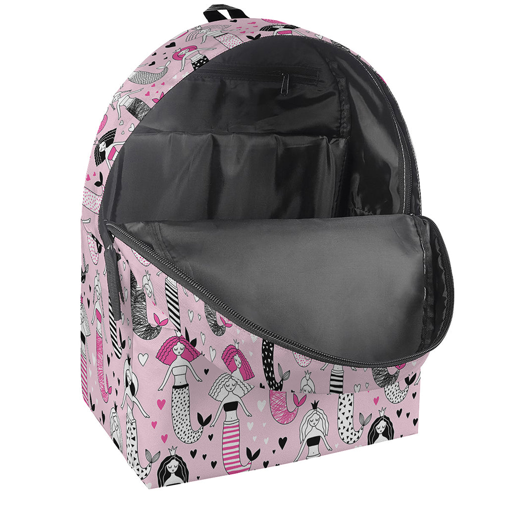 Pink Girly Mermaid Pattern Print Backpack