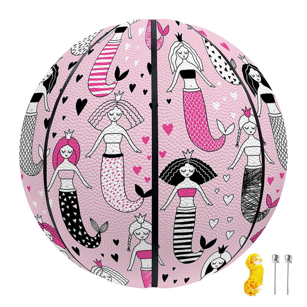 Pink Girly Mermaid Pattern Print Basketball