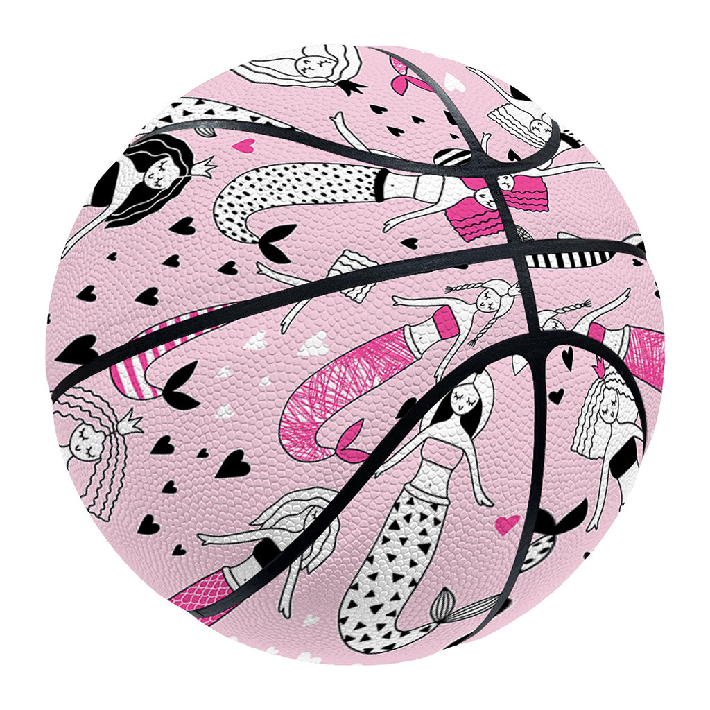 Pink Girly Mermaid Pattern Print Basketball