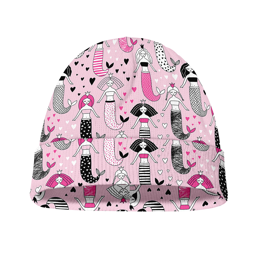 Pink Girly Mermaid Pattern Print Beanie