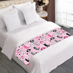 Pink Girly Mermaid Pattern Print Bed Runner