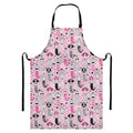 Pink Girly Mermaid Pattern Print Bib Apron With Pocket