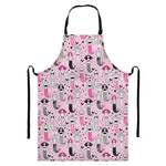 Pink Girly Mermaid Pattern Print Bib Apron With Pocket