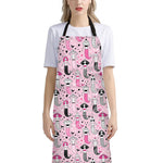 Pink Girly Mermaid Pattern Print Bib Apron With Pocket
