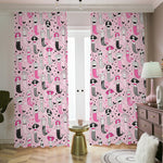 Pink Girly Mermaid Pattern Print Blackout Pencil Pleat Curtains