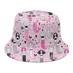 Pink Girly Mermaid Pattern Print Bucket Hat