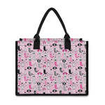 Pink Girly Mermaid Pattern Print Canvas Tote Bag