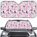 Pink Girly Mermaid Pattern Print Car Windshield Sun Shade