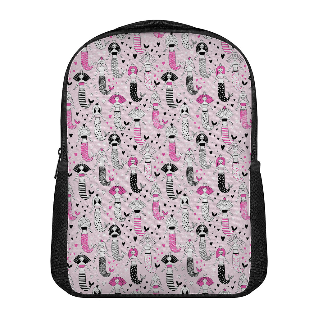 Pink Girly Mermaid Pattern Print Casual Backpack