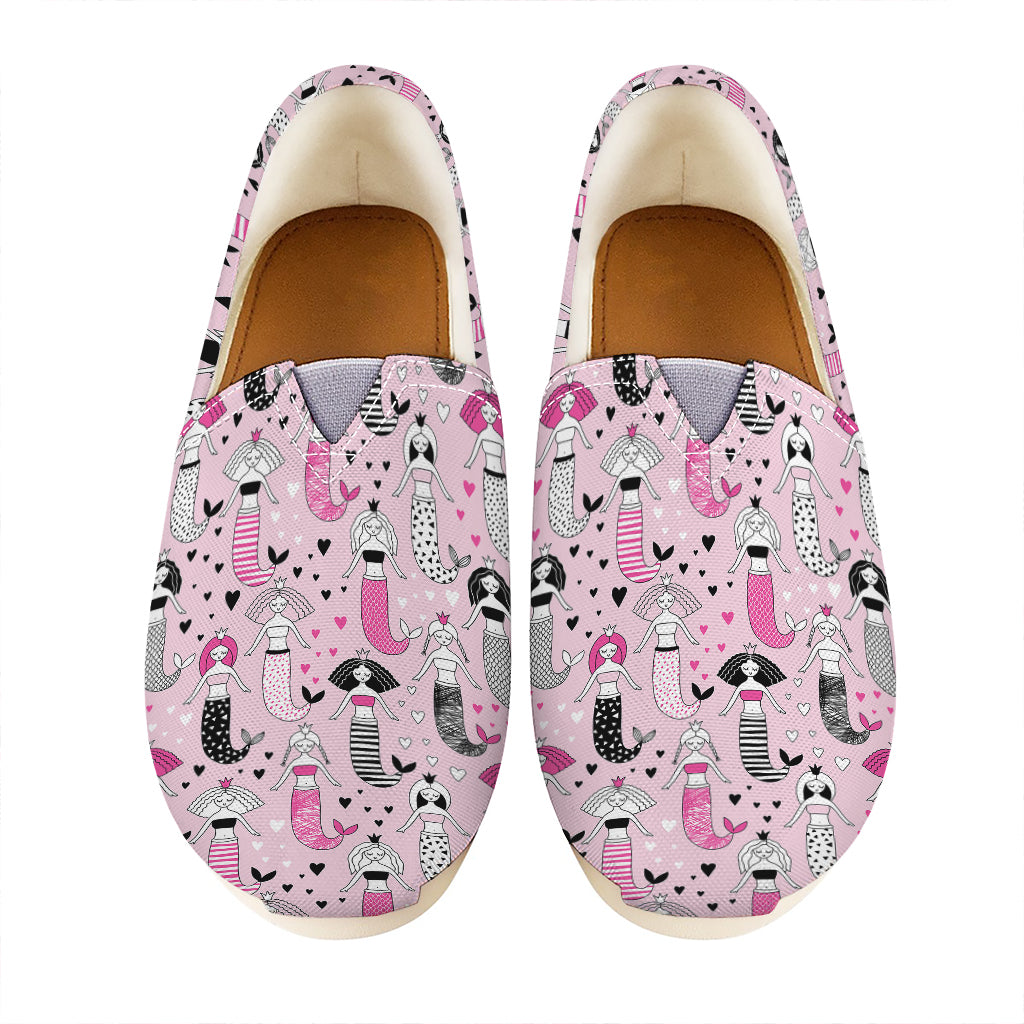Pink Girly Mermaid Pattern Print Casual Shoes