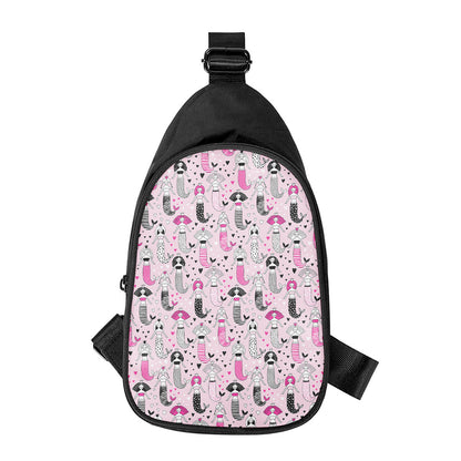 Pink Girly Mermaid Pattern Print Chest Bag