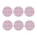 Pink Girly Mermaid Pattern Print Coaster Set