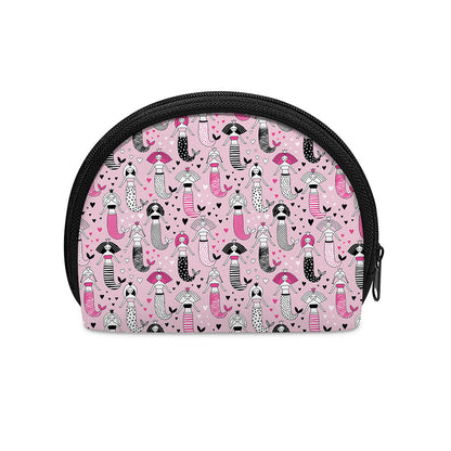 Pink Girly Mermaid Pattern Print Coin Purse