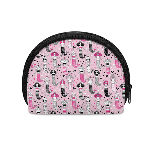 Pink Girly Mermaid Pattern Print Coin Purse