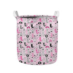 Pink Girly Mermaid Pattern Print Collapsible Laundry Basket