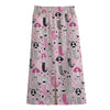 Pink Girly Mermaid Pattern Print Cotton Front Slit Maxi Skirt