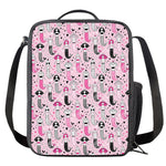 Pink Girly Mermaid Pattern Print Crossbody Lunch Bag