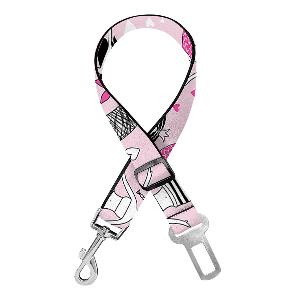 Pink Girly Mermaid Pattern Print Dog Seat Belt