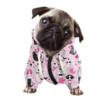 Pink Girly Mermaid Pattern Print Dog Zip Up Hoodie