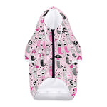Pink Girly Mermaid Pattern Print Dog Zip Up Hoodie