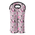 Pink Girly Mermaid Pattern Print Double Neoprene Wine Tote