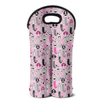 Pink Girly Mermaid Pattern Print Double Neoprene Wine Tote