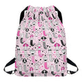 Pink Girly Mermaid Pattern Print Drawstring Backpack