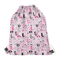 Pink Girly Mermaid Pattern Print Drawstring Bag