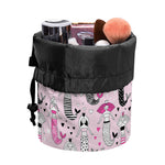 Pink Girly Mermaid Pattern Print Drawstring Makeup Bag