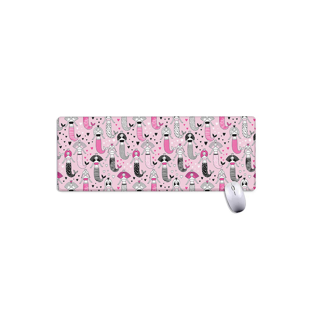 Pink Girly Mermaid Pattern Print Extended Mouse Pad