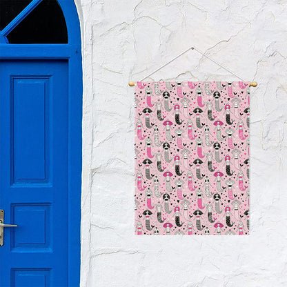 Pink Girly Mermaid Pattern Print Garden Flag