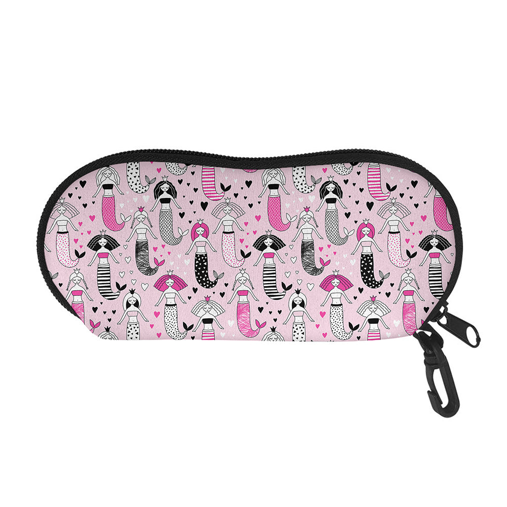 Pink Girly Mermaid Pattern Print Glasses Case