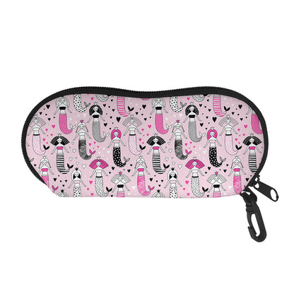 Pink Girly Mermaid Pattern Print Glasses Case