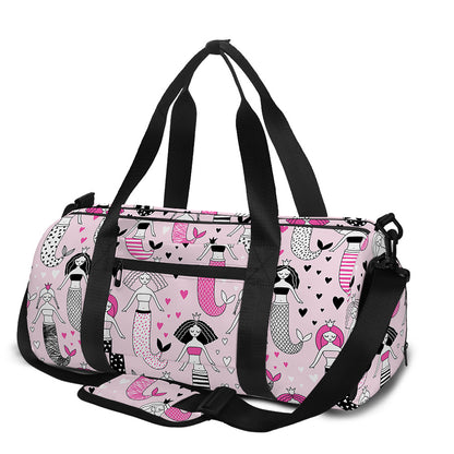 Pink Girly Mermaid Pattern Print Gym Bag