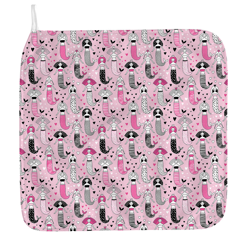 Pink Girly Mermaid Pattern Print Hand Towel