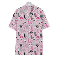 Pink Girly Mermaid Pattern Print Hawaiian Shirt