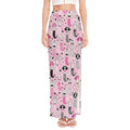 Pink Girly Mermaid Pattern Print High Slit Maxi Skirt