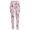 Pink Girly Mermaid Pattern Print High-Waisted Pocket Leggings