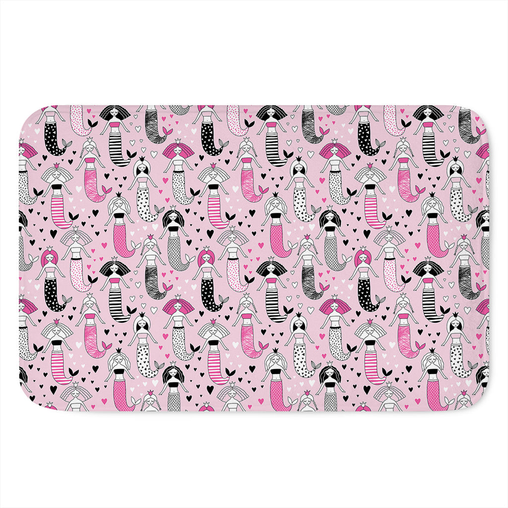 Pink Girly Mermaid Pattern Print Indoor Door Mat