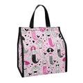 Pink Girly Mermaid Pattern Print Insulated Lunch Tote