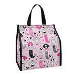 Pink Girly Mermaid Pattern Print Insulated Lunch Tote