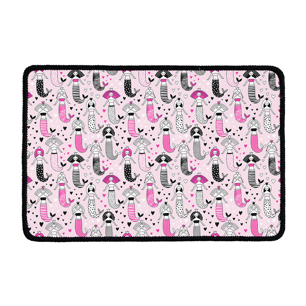 Pink Girly Mermaid Pattern Print Kitchen Mat