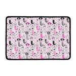 Pink Girly Mermaid Pattern Print Kitchen Mat